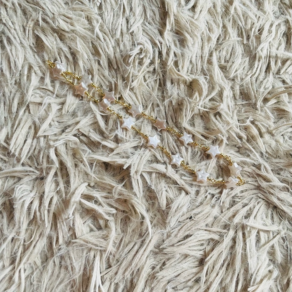 Gold and White Star Necklace